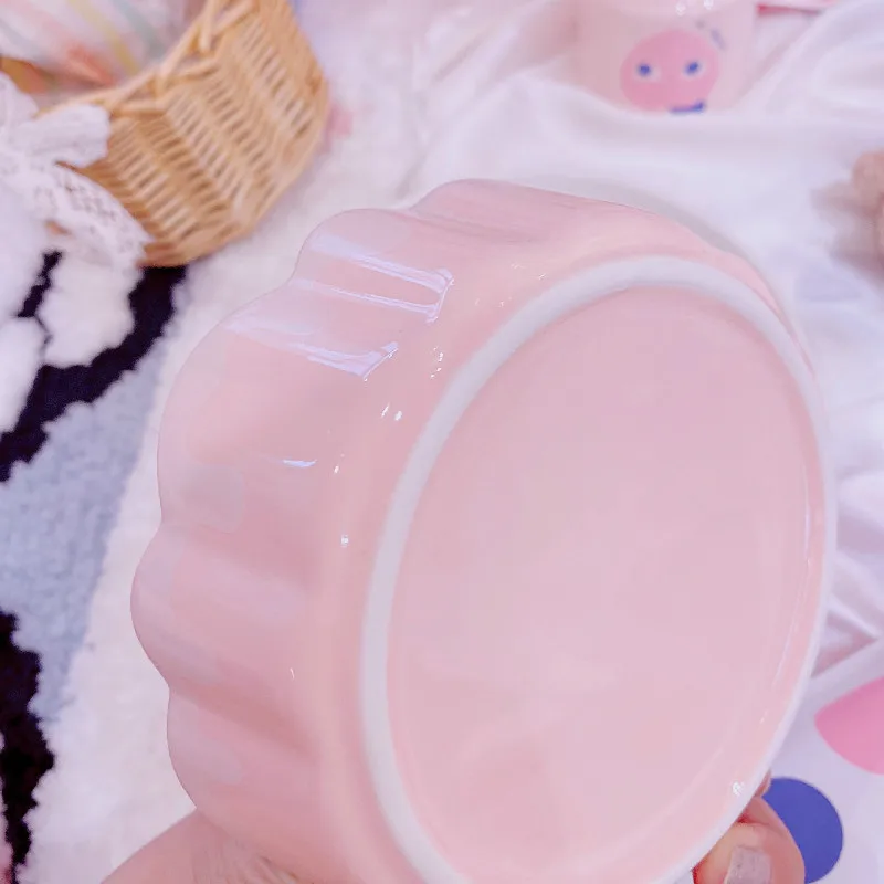 Милая керамическая чаша в виде клубники с ложкой столовые приборы миска для