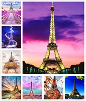 5d diy mosaic full set embroidery landscape full square round diamond painting eiffel tower rhinestone pictures home decor gift