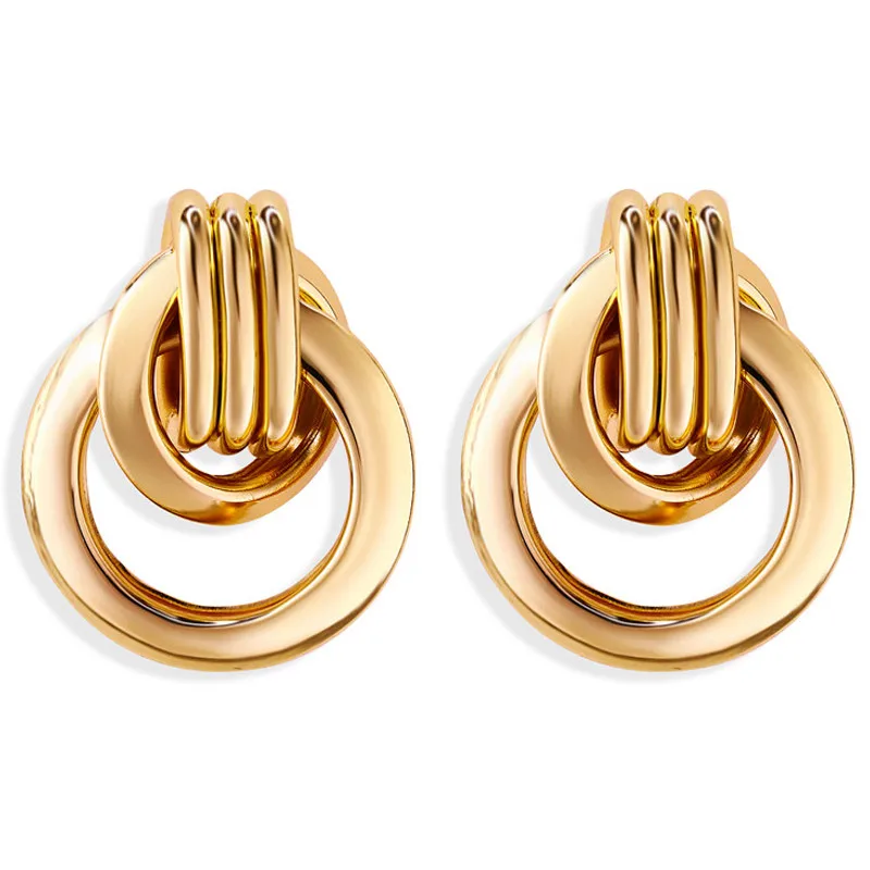 Модные серьги 2019 золотые капли для женщин круглые акриловые геометрические в
