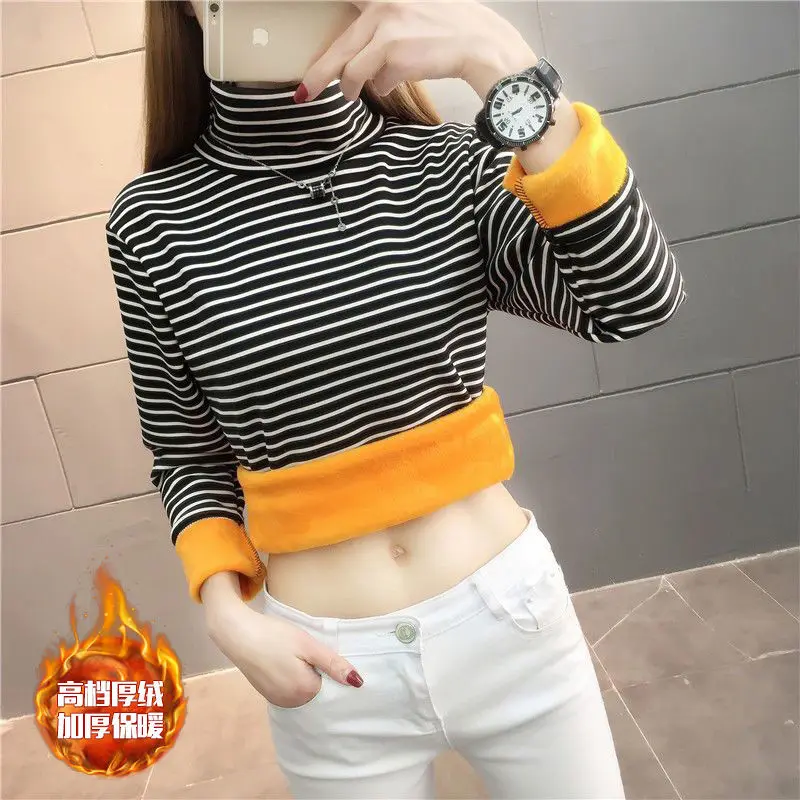 Женские футболки Женская водолазка осенне-зимняя футболка большого размера с