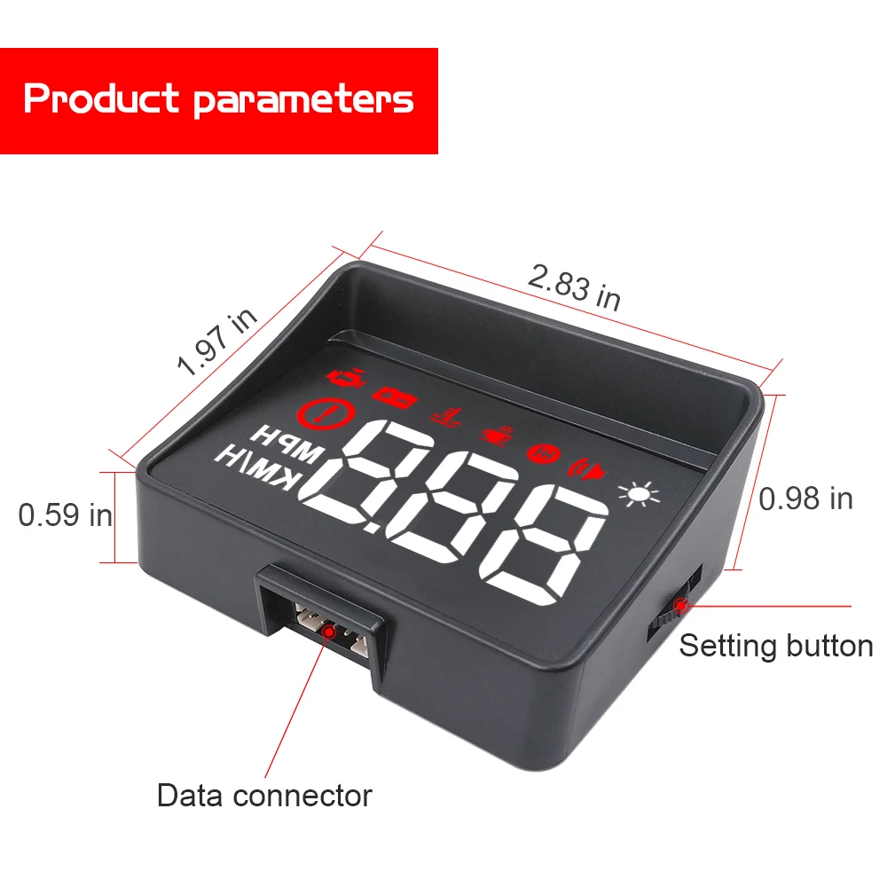 Автомобильный дисплей на лобовом стекле A100S OBD2 EUOBD предупреждение о превышении