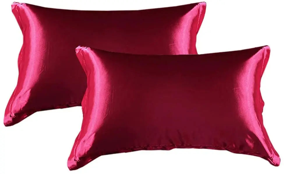 

2 Pieces Natural Mulberry Silk Pillowcase 48x74cm, Envelope Closure, 12 colors,Smooth Pillow Case Bedding Pillow Cover