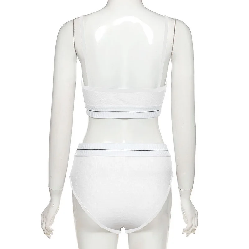 

Ladies new fashion hot sale INS style autumn and winter sexy color contrast cropped camisole shorts two-piece S-L