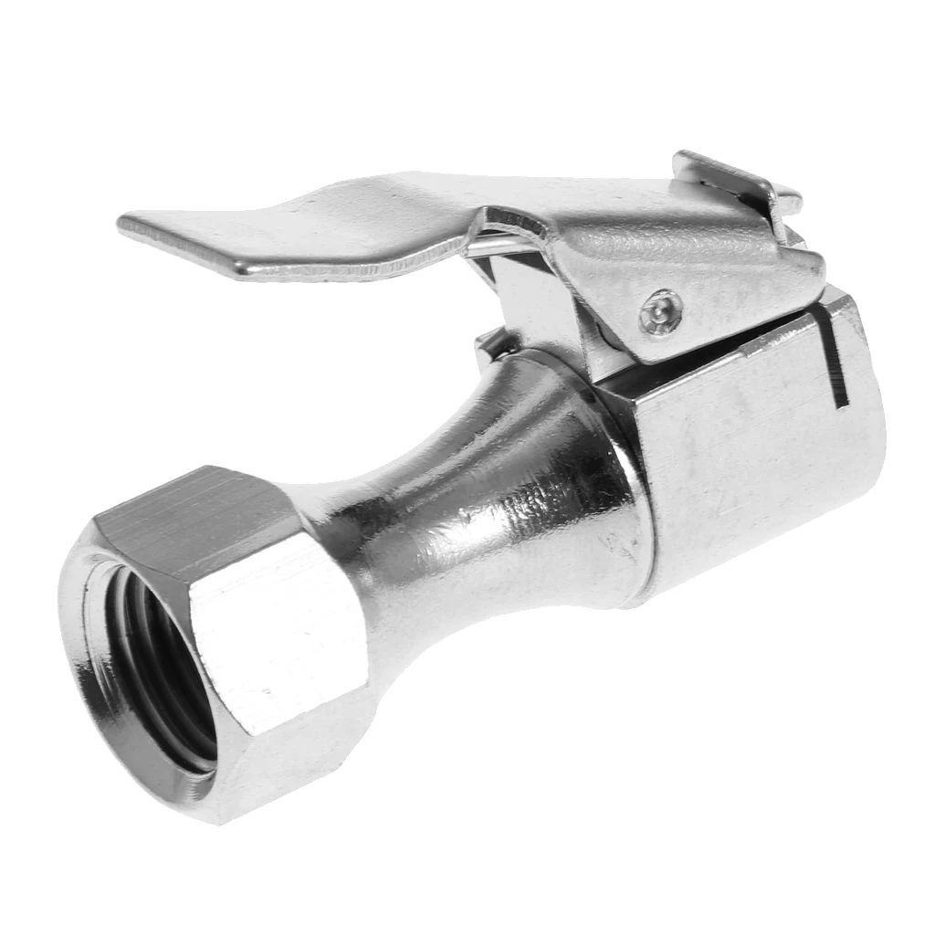 2 Pieces 1/4&quot NPT Brass Lock-on Tire Inflator Female Air Chuck with Clips |