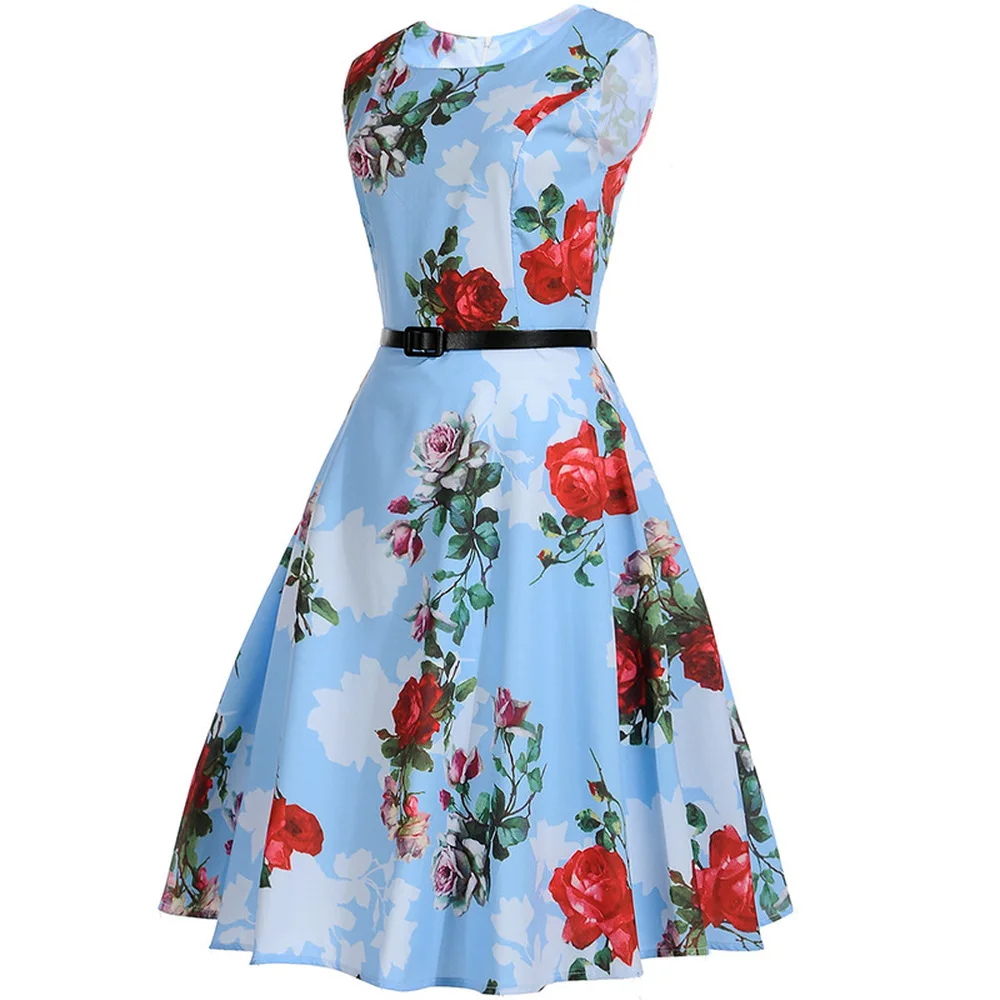 Женское миди-платье в стиле Хепберн облегающее хлопковое платье без рукавов с