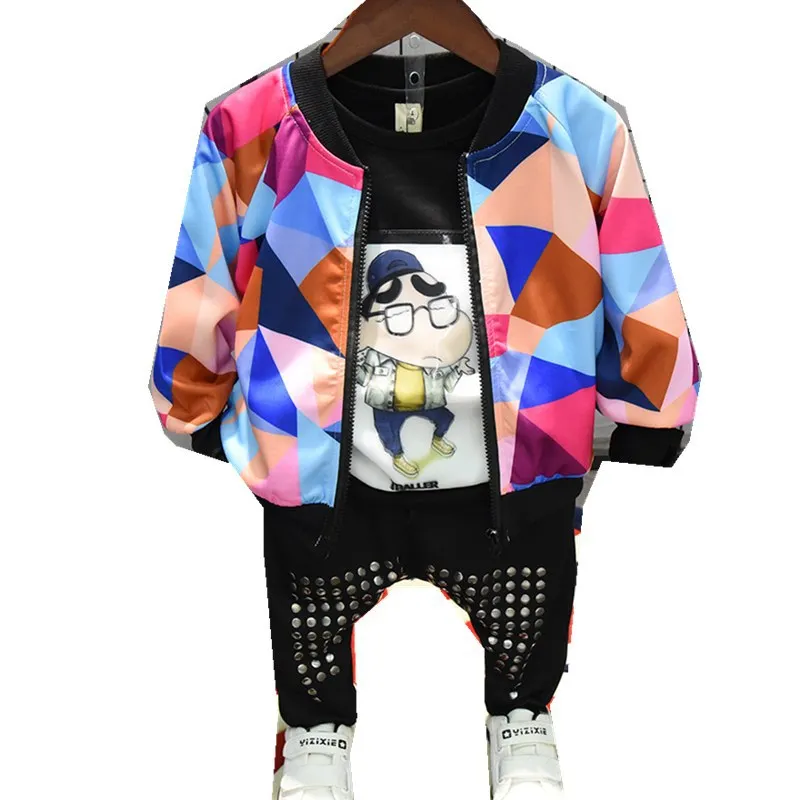 

Spring and Autumn New Style Boy Zipper Jacket Casual Pants Fashion Sports Two-piece Set Toddler Boy Clothes
