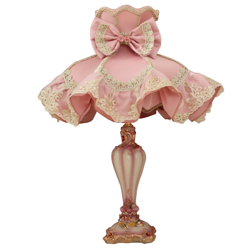 Современные розовые настольные лампы для спальни девочек принцесс настольная