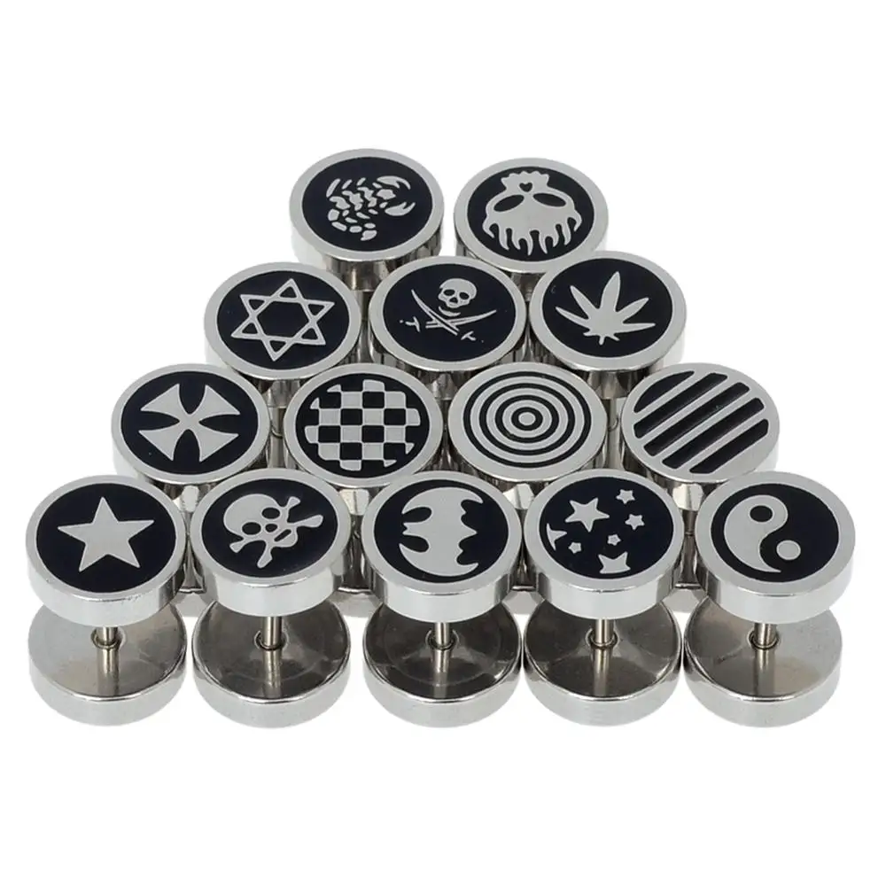 

Imixlot Stainless Steel Barbell Fake Cheater Expander Plug Ear Stud Earring Piercing Men Women 1pcs