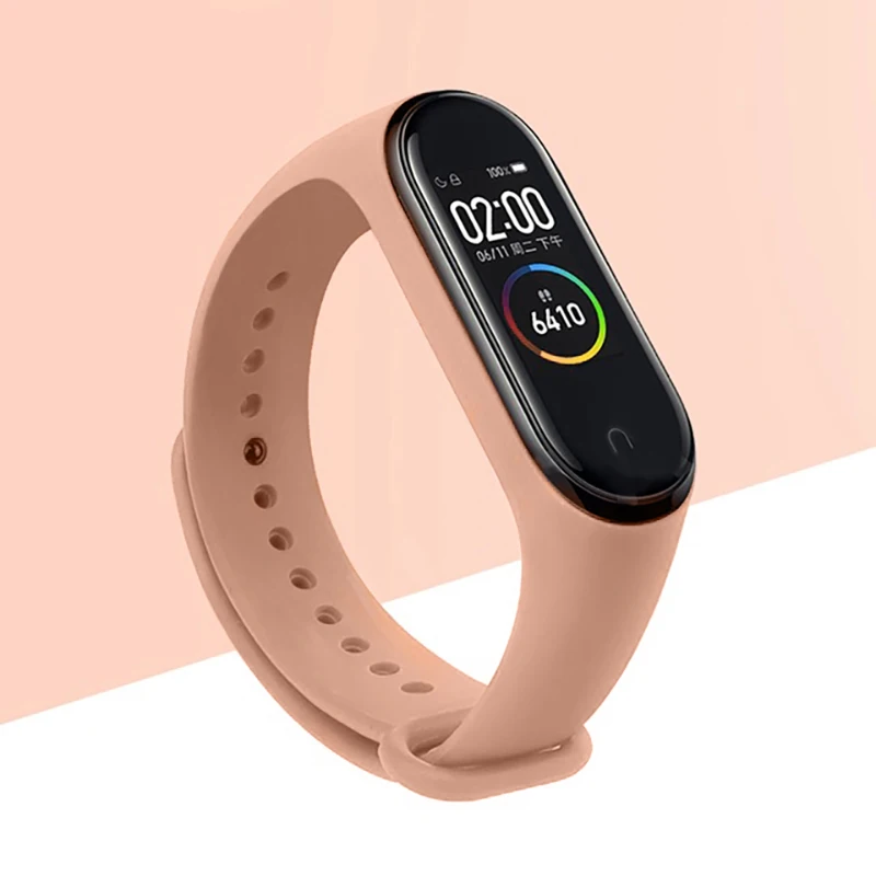 light pink Топ mi Band 3/4 ремешок силиконовый ремешок браслет аксессуары для Xiaomi mi Band 3/4 Smart - Цвет: light pink