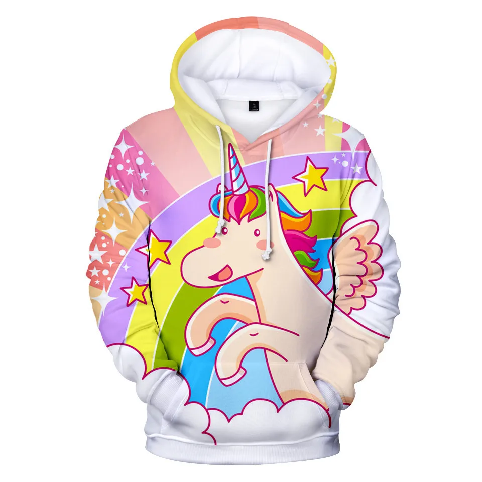 

2 To 14 Years Kids Hoodies Rainbow Unicorn 3d Printed boys girls Hoodie Sweatshirt Long Sleeve Cartoon Jacket Coat child Clothes