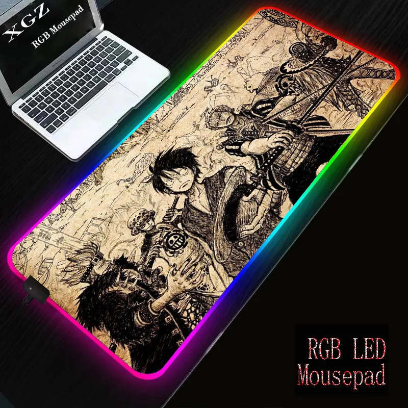 XGZ аниме игровой Мышь Pad RGB светодиодный освещение 7 Красочные Lockedge коврик для мыши