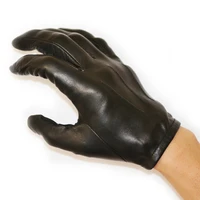 kimobaa man fashion ultrathin unlined whole piece of italy leather short gloves black
