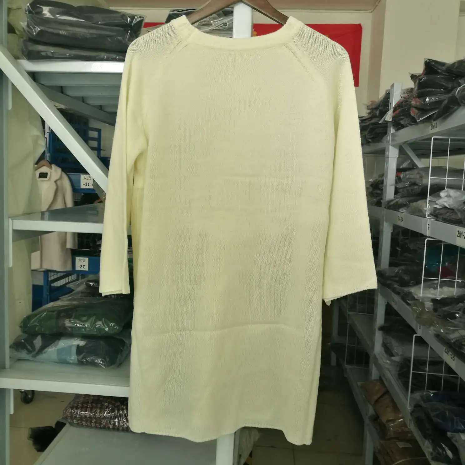 [EWQ] длинный рукав круглый вырез сплошной цвет Раздельный подол повседневный