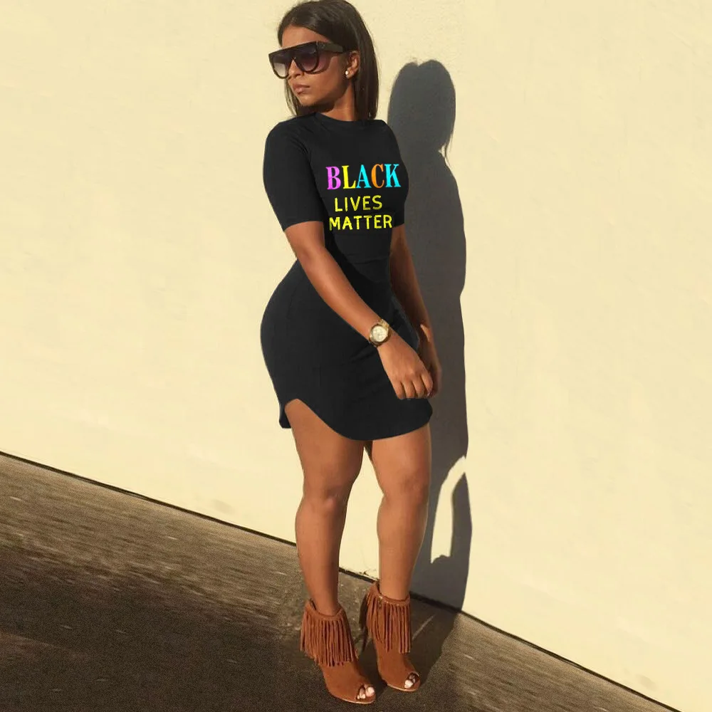 

Women Fashion Sexy Short Sleeve Streetwear Dress Female Pullover Mini Robe Party