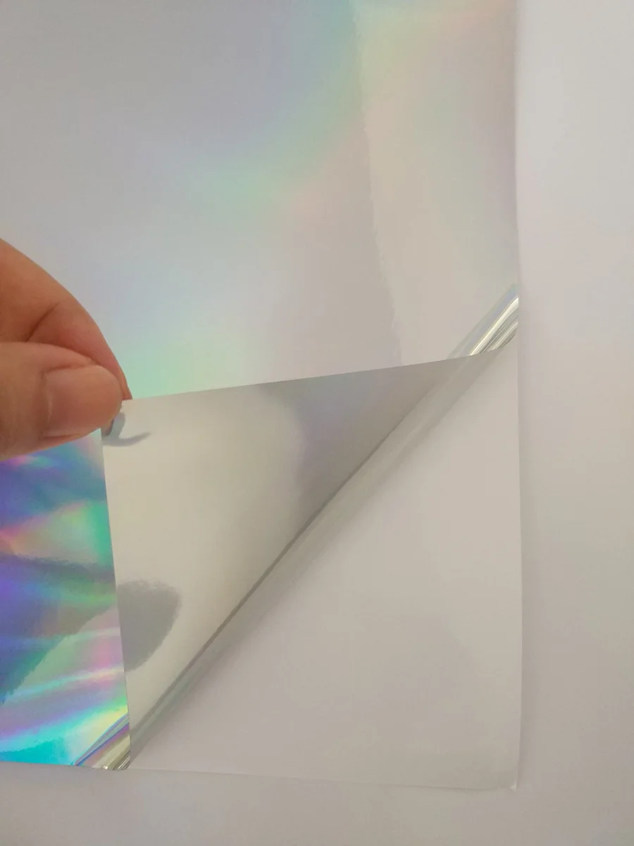 

80 Sheets A4 (21cm x 29cm) self-adhesive Sticker plain rainbow mirror reflection holographic PP Film for print Label
