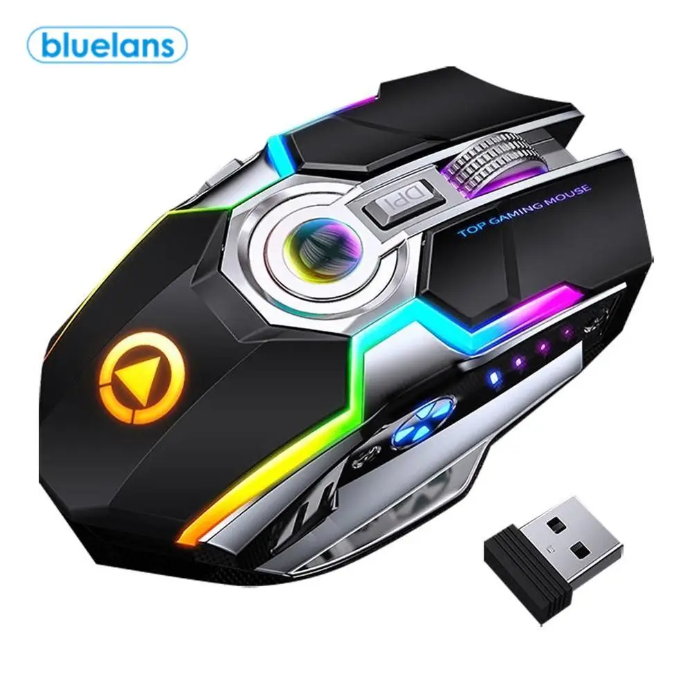 Эргономичная Беспроводная игровая мышь A5 с RGB подсветкой и 7 кнопками 1600DPI для ПК