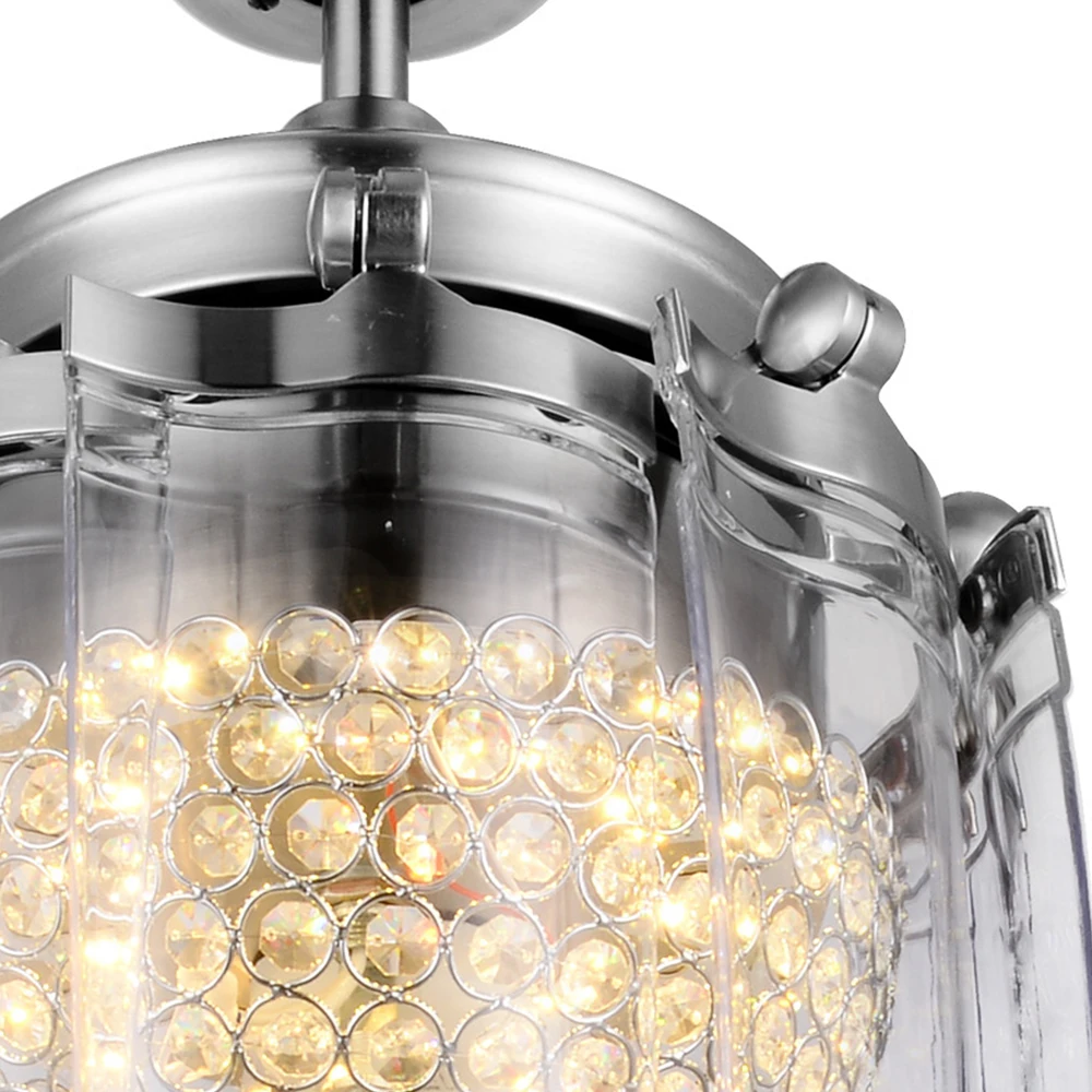 Затемнения 42 дюйма Хрустальный потолочный вентилятор люстра с Дистанционный