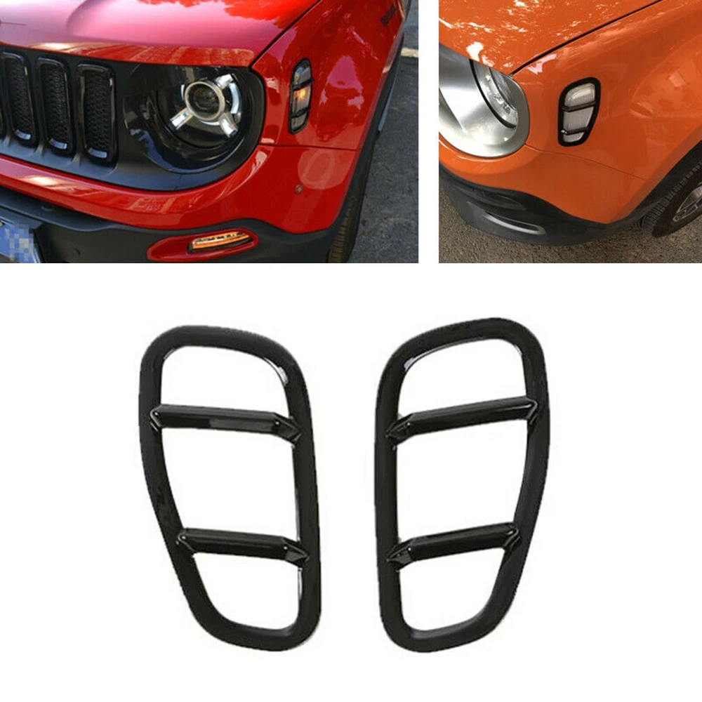 

Защитные боковые лампы, наклейка, декоративная отделка, 2 шт. для Jeep Renegade 2015-2021, черные автомобильные аксессуары, внешние