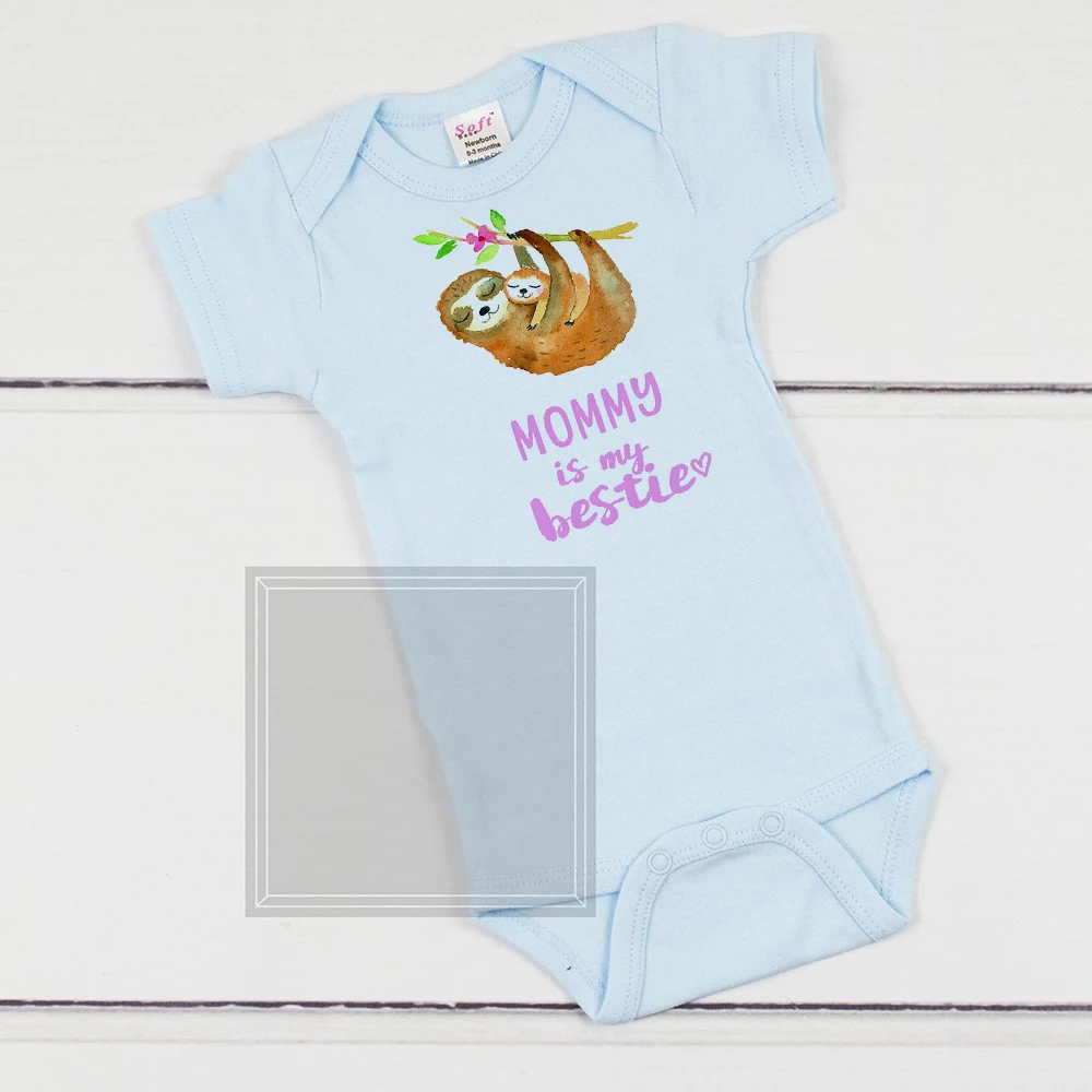 Conjunto de ropa para beb&eacute;, Mono para el d&iacute;a de la madre, camiseta a juego de mama is my bestie & friend family-3