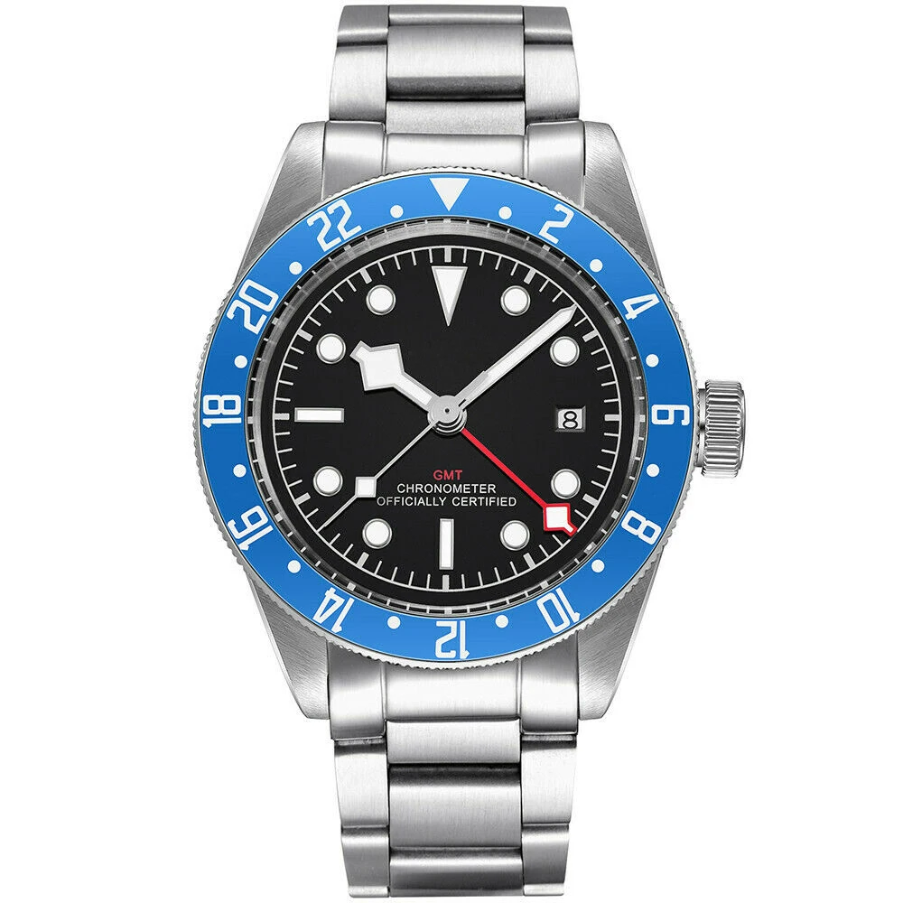 Corgeut 41 мм Световой стерильные циферблат Сталь ремешок Механические Сапфир Стекло