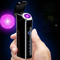 rotating arc replaceable battery personality creativity touch induction usb rechargeable lighter high end lighter gifts for men