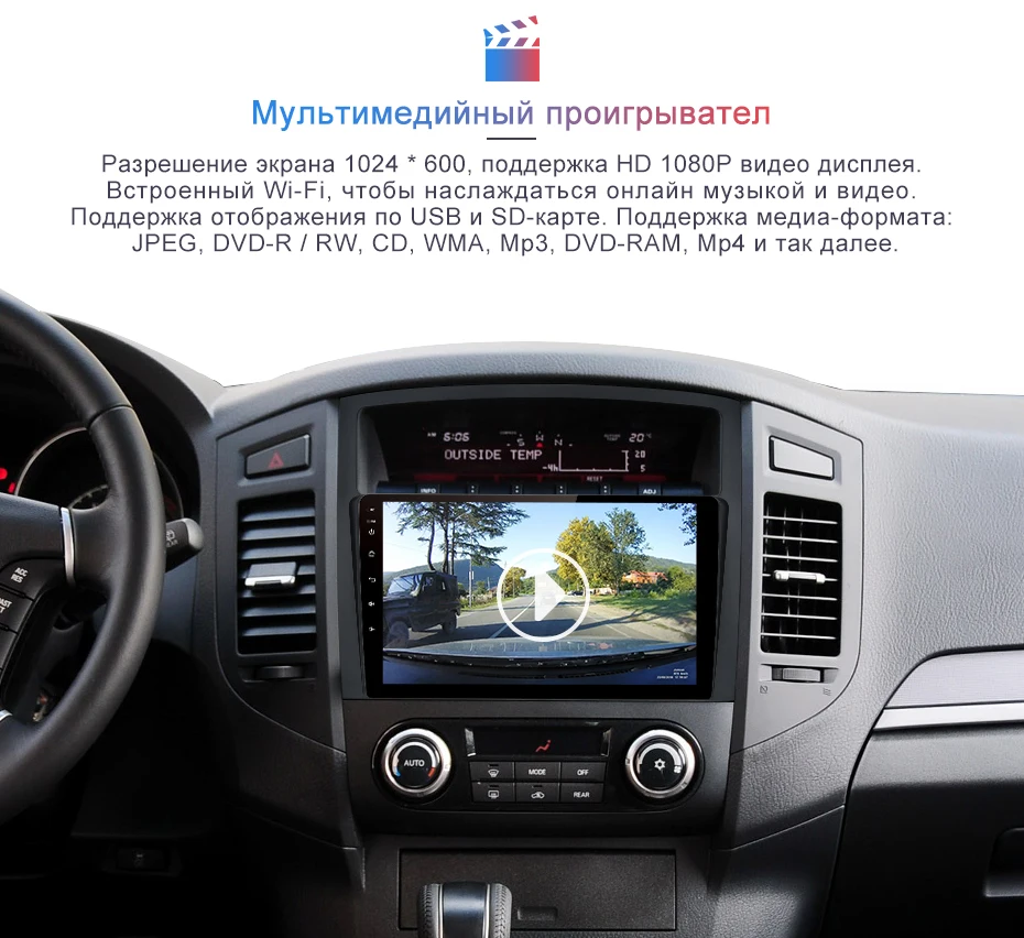 Junsun V1 2G+ 32G Android 9,0 для Mitsubishi Pajero 4 2006- Автомобильный Радио Мультимедиа Видео плеер навигация gps 2 din dvd