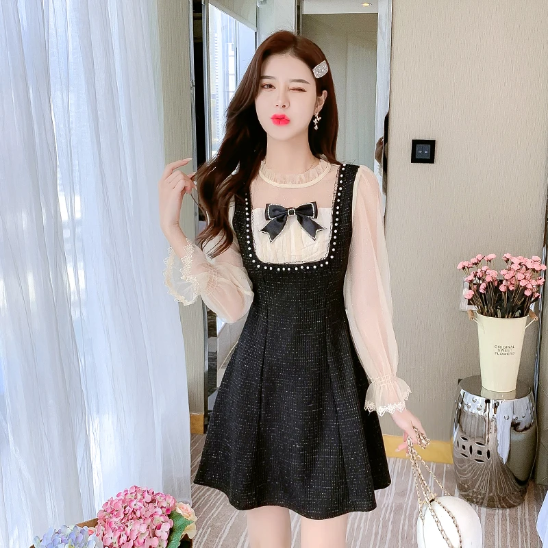 

COIGARSAM женское цельное корейское платье осень 2021 Новинка во французском стиле платья с длинным рукавом и квадратным вырезом с высокой талией...