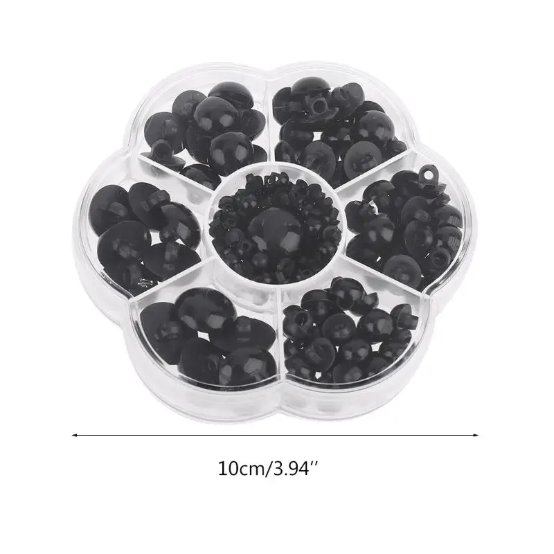 

182 Pcs 6-17mm Black Plastic Crafts Safety Eyes for Teddy Bear Soft Dolls Toy