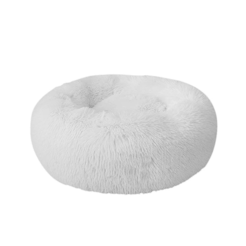 as show Long Plush Cat House Cat bed Cat Winter Warm Round Sleeping Bag Beds for cats dogs Kennel Dog Bed Puppy Cushion Mat Supplies - Цвет: as show