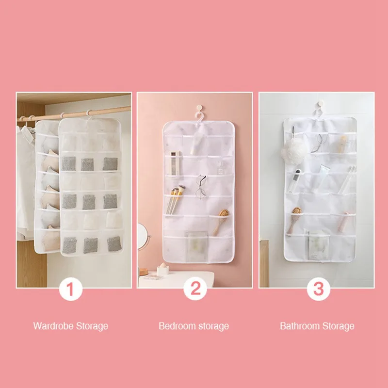 

New Style Household Hanging Underwear Storage Hanging Bag Foldable Multi-pocket Classification Network Bags Home Supplies