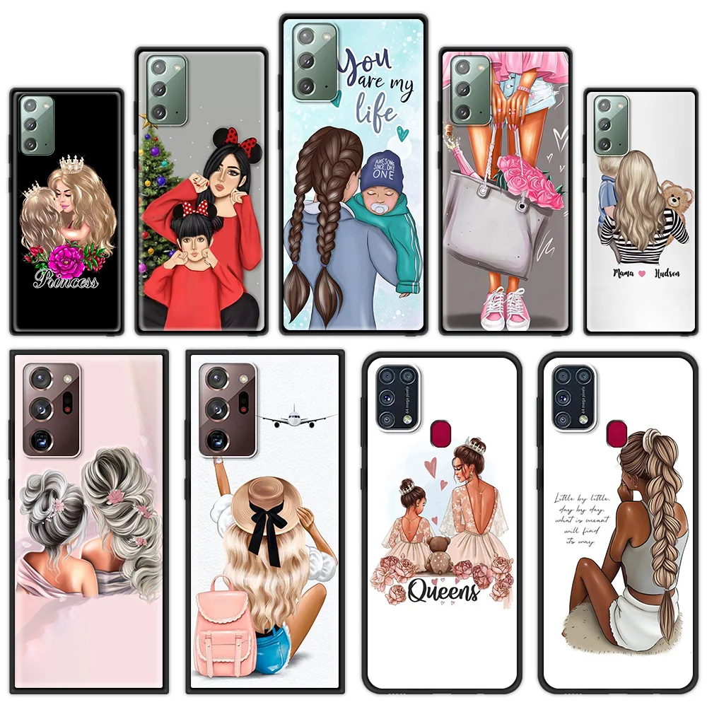 

Silicone Soft TPU Coque Shell for Samsung Galaxy M01 M11 M21 M31 Prime M31S M51 Luxury Phone Case Cover Baby Mama Super Mom Girl