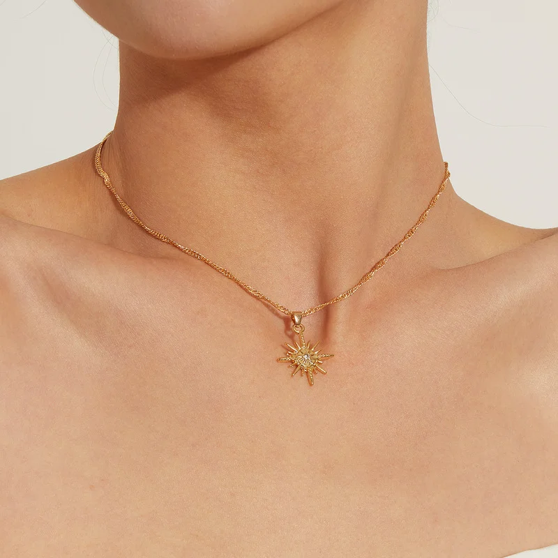 

Trendy Boho Choker Star Pendant Chain Gold Silver Color Necklace for Women Wedding Party Fashion Jewelry Gift