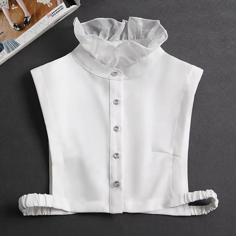 

Ruffle Fake Collar Shirt Women Shawl Detachable Shirt Collar White Lapel False Collar Women Clothes Accessories Tie Faux Col