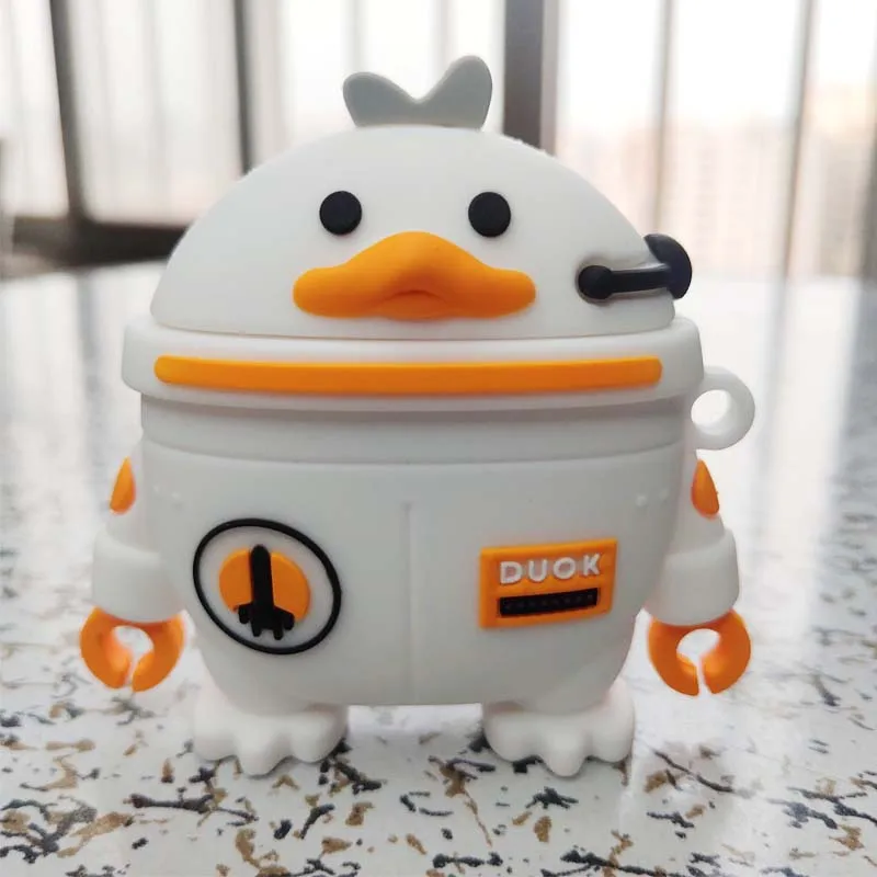 

Astronaut Duck Cartoon Case For airpods 1 2 3 Pro Cover Wireless earphone airpod Carabiner Soft Silicone air pod Cover