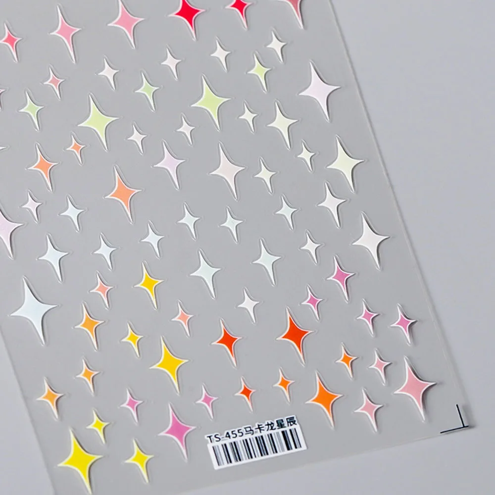 

Multicolor Star 3d Engraved Nail Nail Sticker For Nail Foil Cute Simple Cute Geometry Pattern Fashion Manicure Sticker