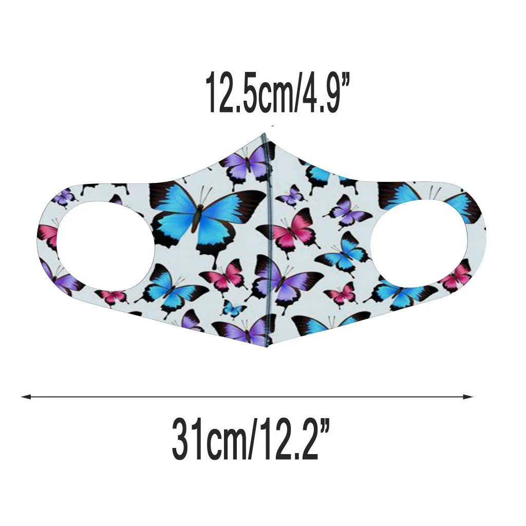 

5PC Cotton Blend Adult Masks butterfly Printed Anti-dust Mask for Protection Washable Reusable Face Mask mondmasker wasbaar 04