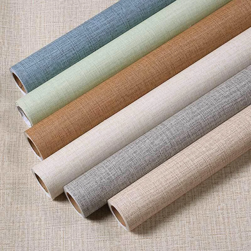 

Waterproof Contact Paper Linen Textured Vinyl Self Adhesive Wallpaper for Living Room Bedroom Wall Decals Furniture Renovation