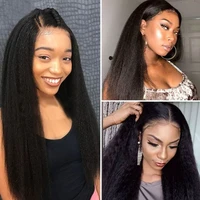 10 30 inch 4x4 lace closure wigs kinky straight swiss lace 150 density pre plucked with baby hair remy human hair wigs