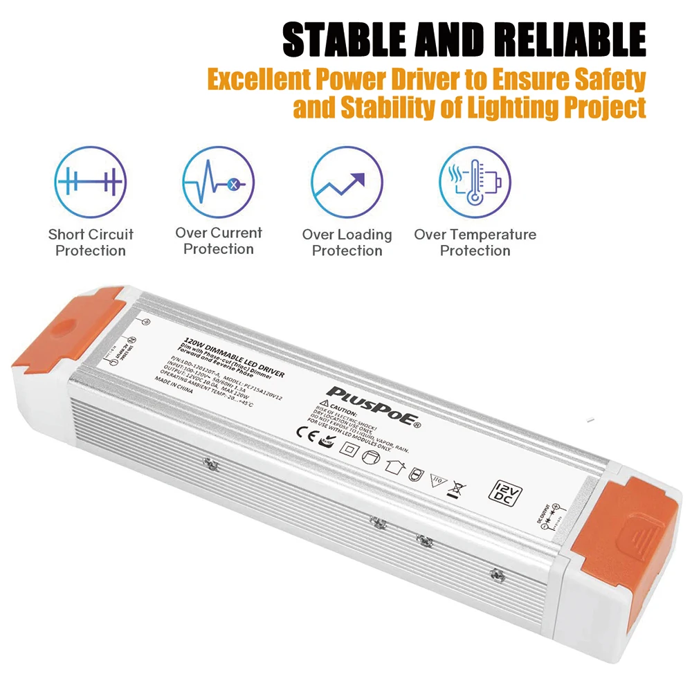 Triac Phase-cut Dimmable 12V 30W 50W 120W LED Driver Transformer Dimming for strip MR16 Input 120VAC or 220VAC | Освещение