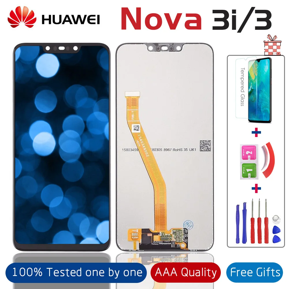 6," протестированный huawei Nova 3 3i ЖК-дисплей кодирующий преобразователь сенсорного экрана в сборе ЖК-дисплей для huawei P Smart Plus запасные части