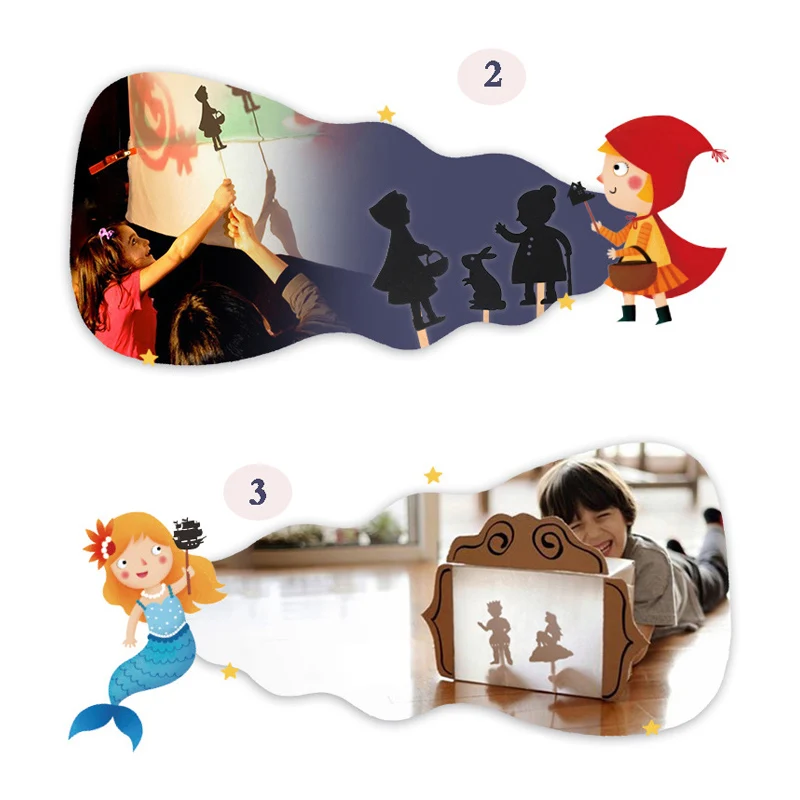 12 шт./компл. детская сказочная история тени куклы ночное время рассказание
