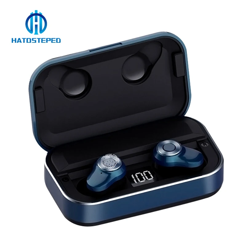 HATOSTEPED Bluetooth 5 0 наушники с басами Спортивные Беспроводные зарядным боксом 3500 мАч