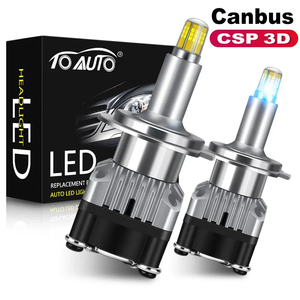 Светодиодные лампы 3D CSP Mini Canbus H1 H3 H7 H11 HB3 9005 HB4 9006 белые Автомобильные фары с углом