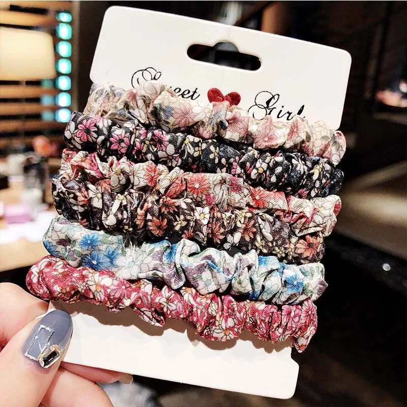 

6pcs/Set Solid Silk Elastic Hair Bands Womens Headband Scrunchie Rubber Bands Girls Ponytail Holder Fashion Hair Accessories