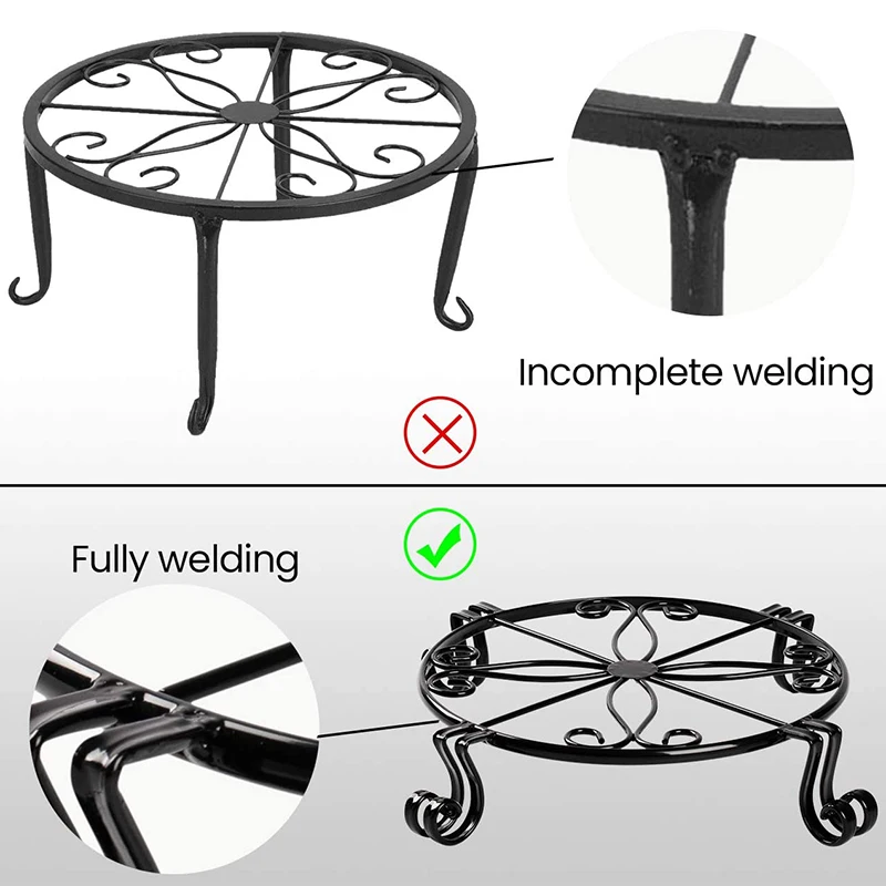 

2 Pcs Plant Stand Metal 10Inch Heavy Duty Potted Holder Indoor Outdoor Rustproof Iron Garden Container Supports Rack