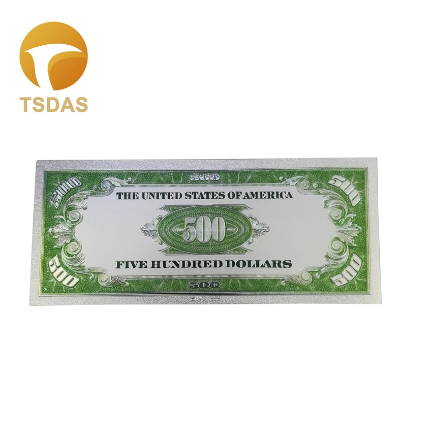 Яркие Серебряные банкноты с покрытием 500 долларов США 10 шт./лот для