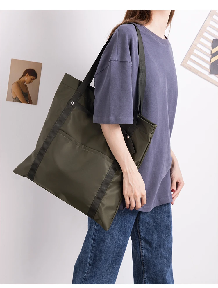 

MABULA Multi Pocket Foldable Reusable Tote Shopping Bag Waterproof Nylon Large Capacity Shoulder Bag