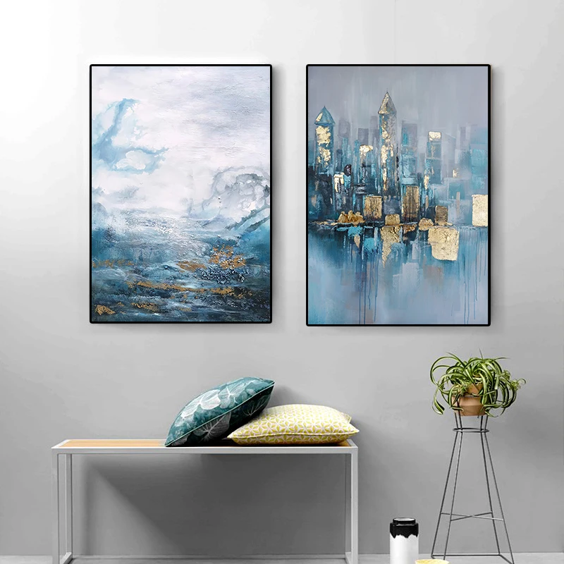 

Abstract Watercolors Poster Wall Art Canvas Painting Scandinavian Artwork Picture Modern Home Decor Print for Living Room Design