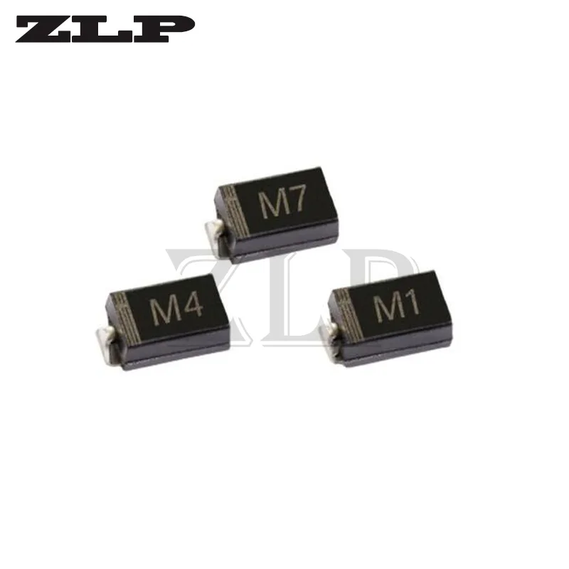 100PCS SMA Rectifier Diode/ M1 (1N4001) 1A 50V/ M2 (1N4002)100V /M4(1N4004)400V/ M7 (1N4007)1KV/ SS12 20VNEW | Электроника
