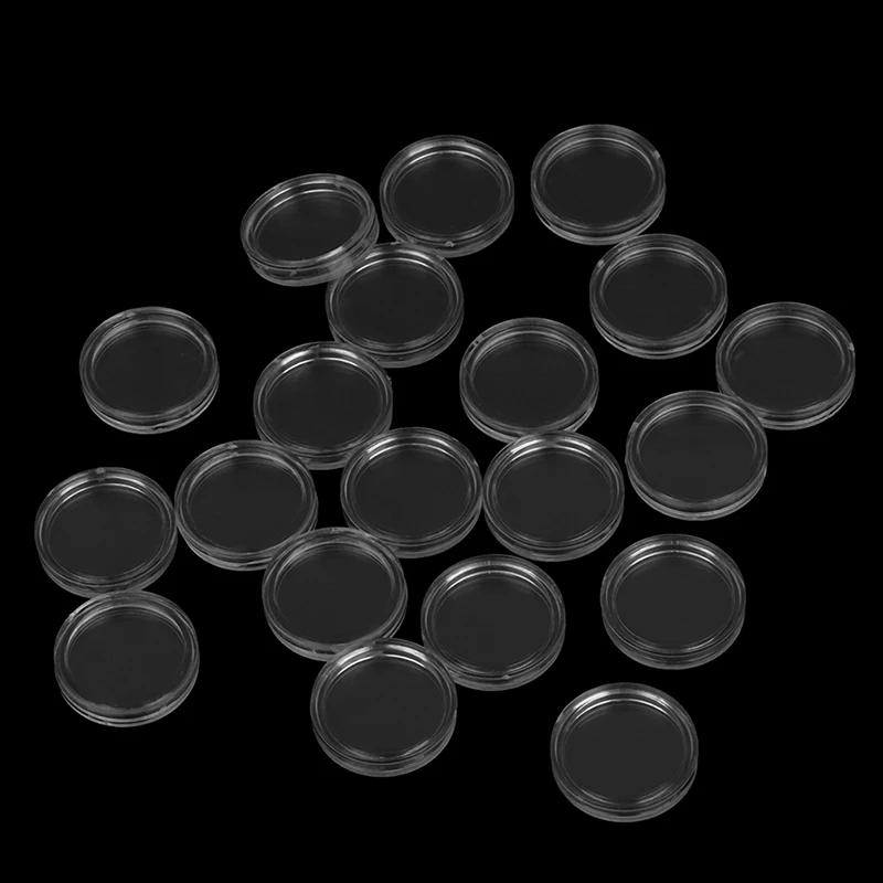 20pcs/lot Transparent Plastic Coin Holder Collecting Box Case For Coins Storage Capsules Protection Boxes Container 18mm | Дом и сад